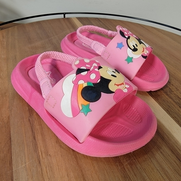 Disney Minnie Mouse Pink Slides Sandals Size 5 / 6 - Picture 4 of 15